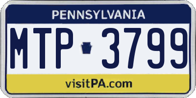 PA license plate MTP3799