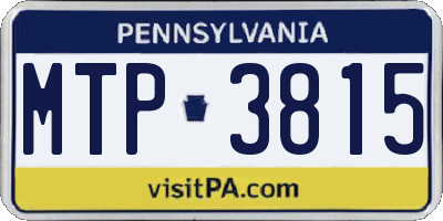 PA license plate MTP3815