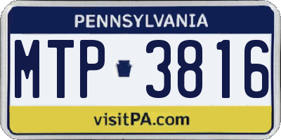 PA license plate MTP3816