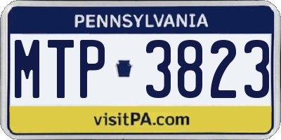 PA license plate MTP3823