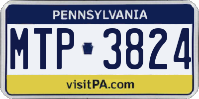 PA license plate MTP3824