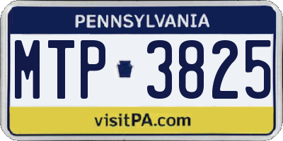 PA license plate MTP3825