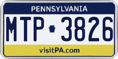 PA license plate MTP3826
