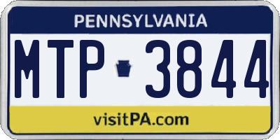 PA license plate MTP3844