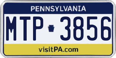 PA license plate MTP3856