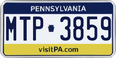PA license plate MTP3859