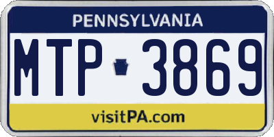 PA license plate MTP3869