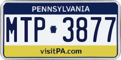 PA license plate MTP3877