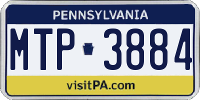 PA license plate MTP3884
