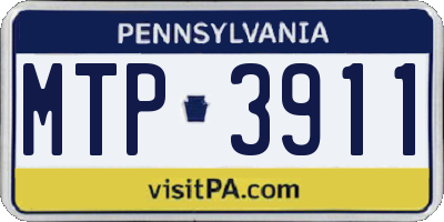PA license plate MTP3911