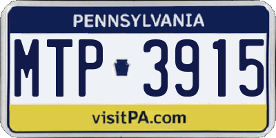 PA license plate MTP3915