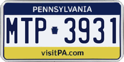 PA license plate MTP3931