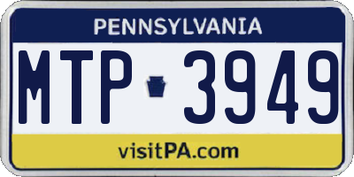 PA license plate MTP3949