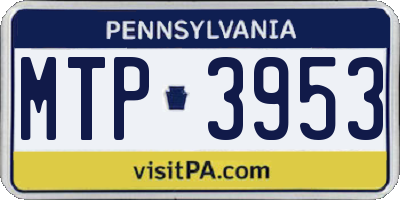 PA license plate MTP3953