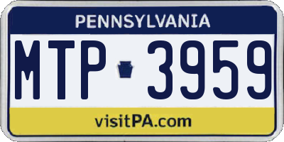 PA license plate MTP3959