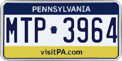 PA license plate MTP3964