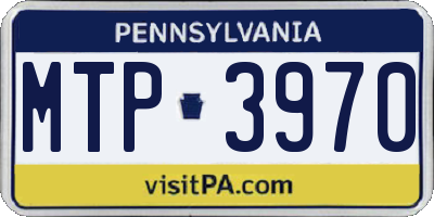 PA license plate MTP3970