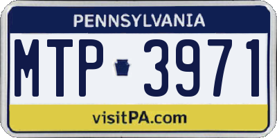 PA license plate MTP3971