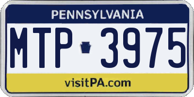 PA license plate MTP3975