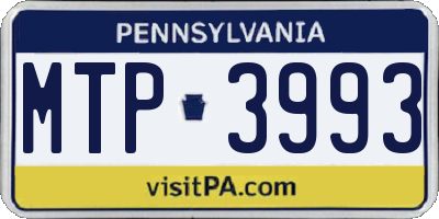 PA license plate MTP3993