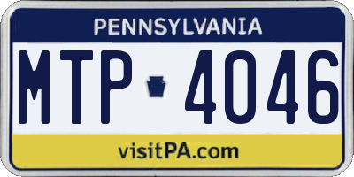 PA license plate MTP4046