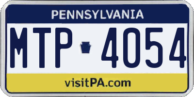 PA license plate MTP4054