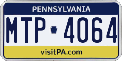 PA license plate MTP4064