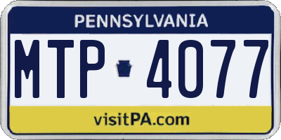PA license plate MTP4077