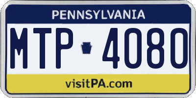 PA license plate MTP4080