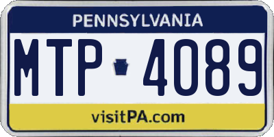 PA license plate MTP4089