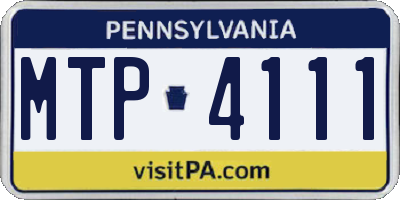 PA license plate MTP4111