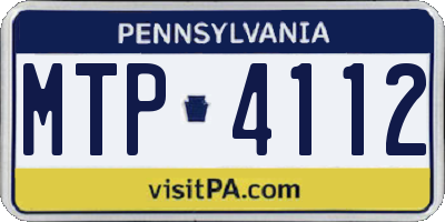 PA license plate MTP4112