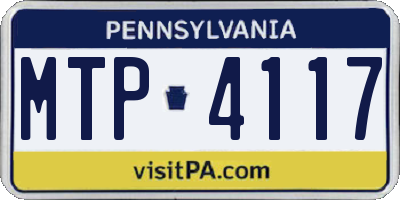 PA license plate MTP4117