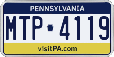 PA license plate MTP4119