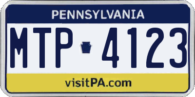 PA license plate MTP4123