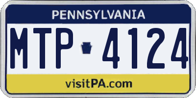 PA license plate MTP4124