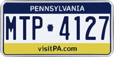 PA license plate MTP4127