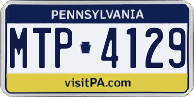PA license plate MTP4129