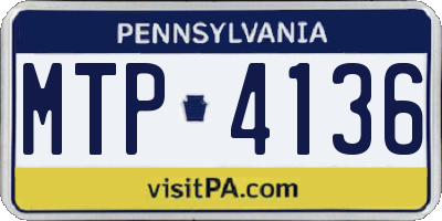 PA license plate MTP4136
