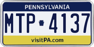 PA license plate MTP4137