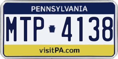 PA license plate MTP4138