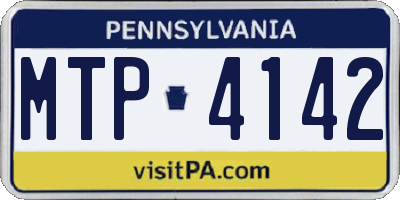 PA license plate MTP4142