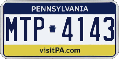 PA license plate MTP4143