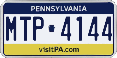 PA license plate MTP4144