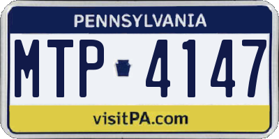 PA license plate MTP4147