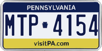 PA license plate MTP4154