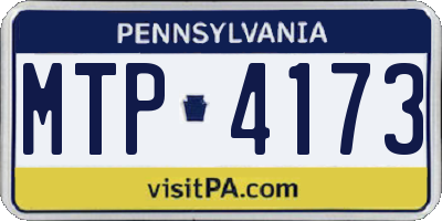 PA license plate MTP4173