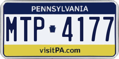 PA license plate MTP4177