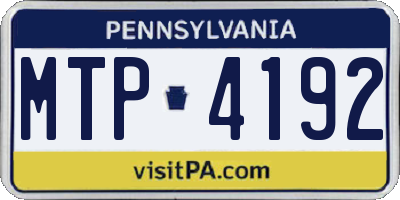 PA license plate MTP4192
