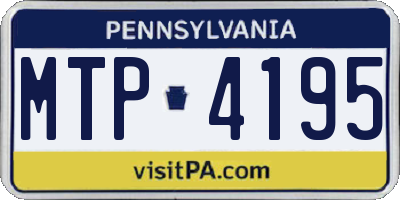 PA license plate MTP4195
